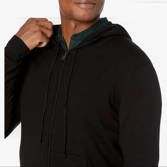 Lightweight Merino Wool hoodie sweater size XL Black NWT - Picture 4 of 6